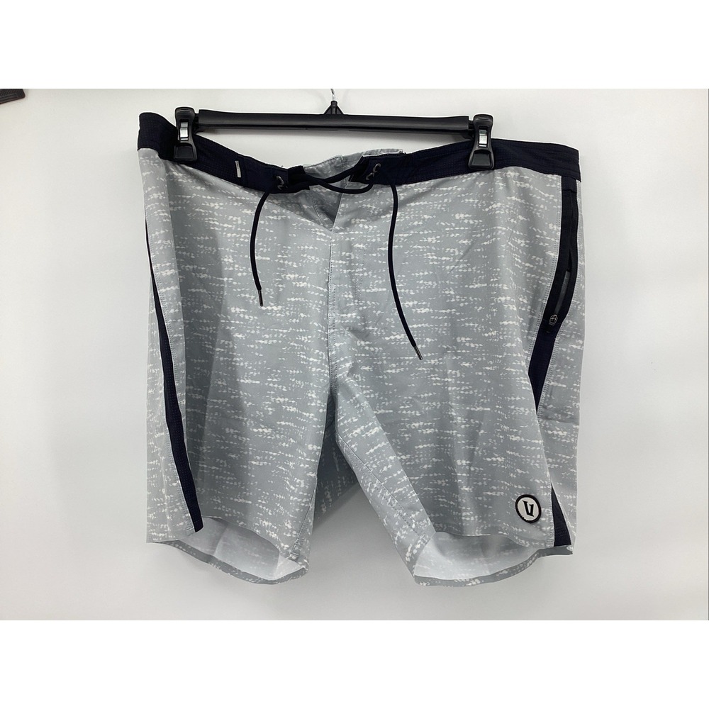 Vuori Shorts Mens Size 38 Gray V Cycle Board Shorts Drawstring Casual Drawstring